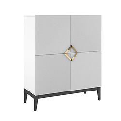 Visby Commode buffet haut en bois - Blanc