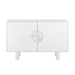 Dancan Buffet 2 portes marbre - Blanc