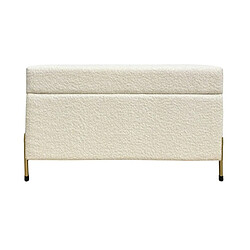Dancan Banc BORGO en tissu bouclé crème avec pieds en métal doré / 80 x 37 cm