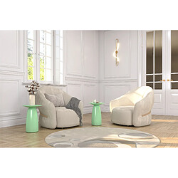 Kayani Table d'appoint / Table de nuit en bois Baobab44, hauteur 44 cm / Vert poudré