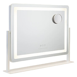 Flamingueo Miroir Lumineux Bande LED Réglable Métal 58x54x12cm Blanc