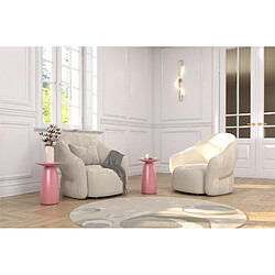Kayani Table d'appoint / Table de nuit en bois Baobab44, hauteur 44 cm / Rose poudré