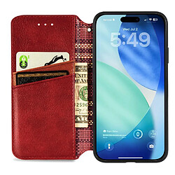 Avis Flip Étui Pour iphone 17 Pro Max Affaires exquises Fonction Portefeuille Couverture rabotant Conception de mode Étui en cuir GANGXUN Rouge