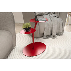 Table d’appoint en métal pour salon Kayani IROKO / bordeaux