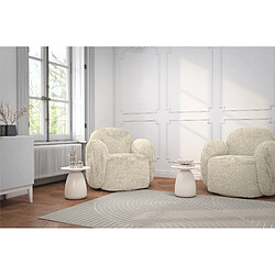 Kayani Table d'appoint / Table de nuit en bois Baobab34, hauteur 34 cm / Blanche RAL