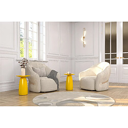 Kayani Table d'appoint / Table de nuit en bois Baobab44, hauteur 44 cm / Jaune