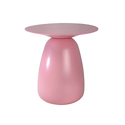 Kayani Table d'appoint / Table de nuit en bois Baobab34, hauteur 34 cm / Rose poudré