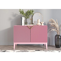 Visby Buffet bois 2 portes - Rose poudre
