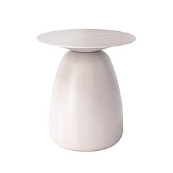 Kayani Table d'appoint / Table de nuit en bois Baobab34, hauteur 34 cm / Blanche