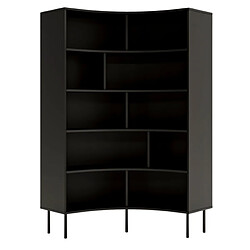 Skandica Bibliothèque d'angle moderne noir pour livres HORN avec des pieds noirs / 100 cm