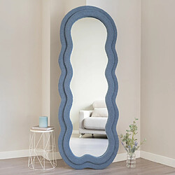 Flamingueo Grand Miroir Mural Asymétrique Teddy 160x60x4 cm Bleu