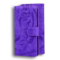 Avis Flip Étui Pour Samsung Galaxy A17 5G Tigre mignon en relief Portefeuille en cuir Bicelle de protection GANGXUN Violet