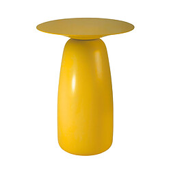 Kayani Table d'appoint / Table de nuit en bois Baobab44, hauteur 44 cm / Jaune
