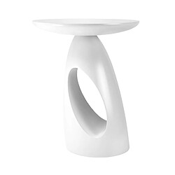 Kayani Table d'appoint / Table de nuit en bois Island, hauteur 40 cm / Blanche RAL