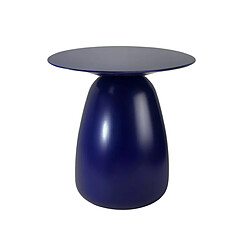 Kayani Table d'appoint / Table de nuit en bois Baobab34, hauteur 34 cm / Bleu marine
