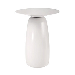 Kayani Table d'appoint / Table de nuit en bois Baobab44, hauteur 44 cm / Blanche RAL