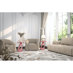 Kayani Table d'appoint / Table de nuit en bois Island, hauteur 40 cm / Rose poudré