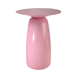 Kayani Table d'appoint / Table de nuit en bois Baobab44, hauteur 44 cm / Rose poudré