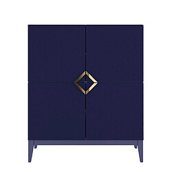 Visby Buffet haut en bois - Bleu marine