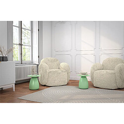 Kayani Table d'appoint / Table de nuit en bois Baobab34, hauteur 34 cm / Vert poudré
