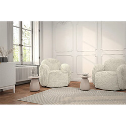 Kayani Table d'appoint / Table de nuit en bois Baobab34, hauteur 34 cm / Blanche