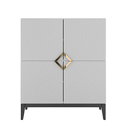 Visby Commode buffet haut en bois - Blanc