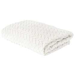 Paris Prix Plaid Effet Chevron Crush 120x150cm Crème