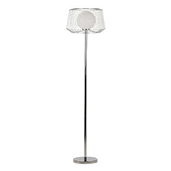 Alexandra House Living Lampadaire en métal argenté et blanc 40 x 40 x 162,5 cm