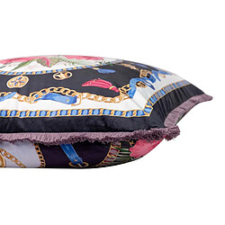 Acheter Alexandra House Living Coussin en velours garni de plumes et orné de franges 60 x 13 x 60 cm