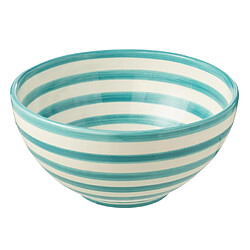 Paris Prix Saladier en Céramique Granada Rayure 28cm Bleu Aqua