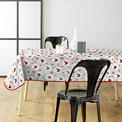 Paris Prix Nappe Toile Cirée Suzette 140x240cm Gris & Rouge