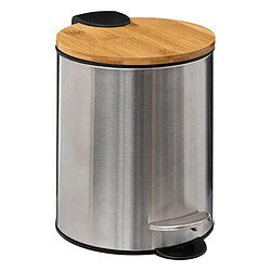 Five Simply Smart Poubelle de Salle de Bain Bambo 3L Argent