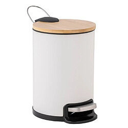 Paris Prix Poubelle de Salle de Bain Mobelle 3L Blanc