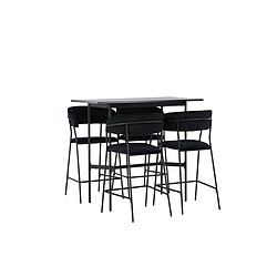 Paris Prix Ensemble Table de Bar & 4 Chaises Rax & Lui 120cm Noir