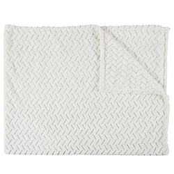 Paris Prix Plaid Effet Chevron Crush 120x150cm Crème
