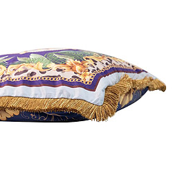 Acheter Alexandra House Living Coussin en velours garni de plumes et orné de franges 60 x 13 x 60 cm