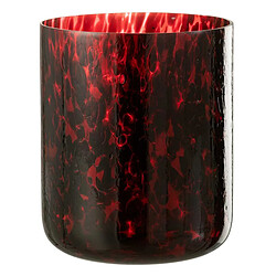 Paris Prix Photophore en Verre Tacheté Preston 25cm Rouge