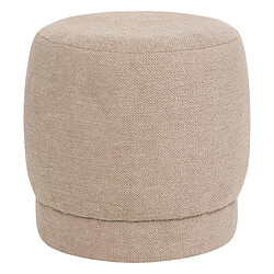 Atmosphera Pouf rond bouclette design - Taupe