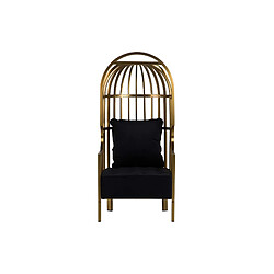 Alexandra house living Fauteuil velours - Noir pas cher