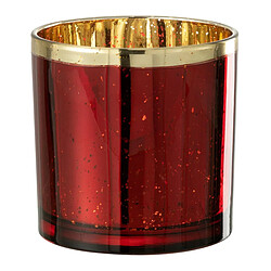 Paris Prix Photophore Design en Verre Robby 15cm Rouge