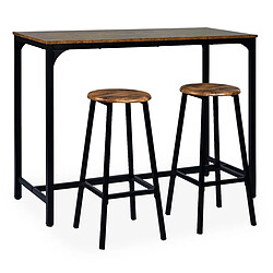 Paris Prix Ensemble Table de Bar & 2 Tabourets Maynard 120cm Naturel & Noir