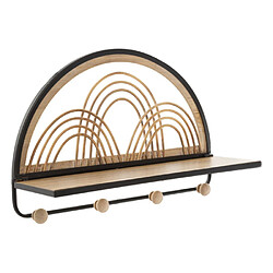 Paris Prix Patère Murale Avec Étagère Porto 46cm Noir & Naturel