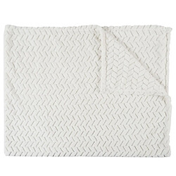 Paris Prix Plaid Effet Chevron Crush 120x150cm Crème