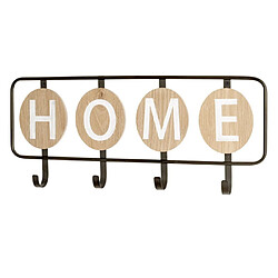 Paris Prix Patère Murale 4 Crochets Home 50cm Noir & Chêne