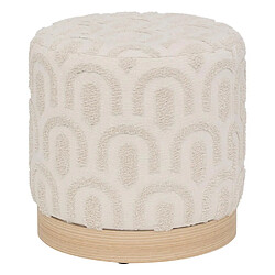 Atmosphera Pouf design tissu - Blanc