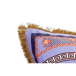 Alexandra House Living Coussin en velours garni de plumes et de franges 60 x 13 x 45 cm pas cher