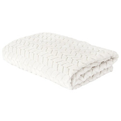 Paris Prix Plaid Effet Chevron Crush 120x150cm Crème