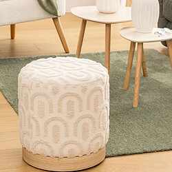 Acheter Atmosphera Pouf design tissu - Blanc