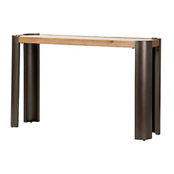 Alexandra house living Console bois et métal - Marron et noir