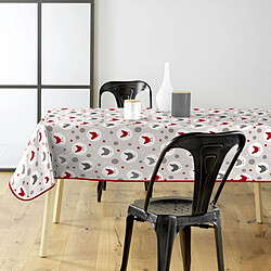 Paris Prix Nappe Toile Cirée Suzette 140x240cm Gris & Rouge